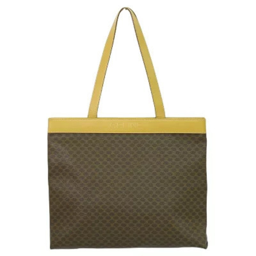 Celine Macadam Shoulder Bag Tote Brown